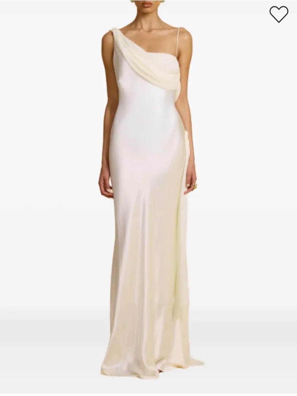 Aricina Ori Helena Dress: Elegant Ivory Satin Maxi Dress with Draped Bow Detail